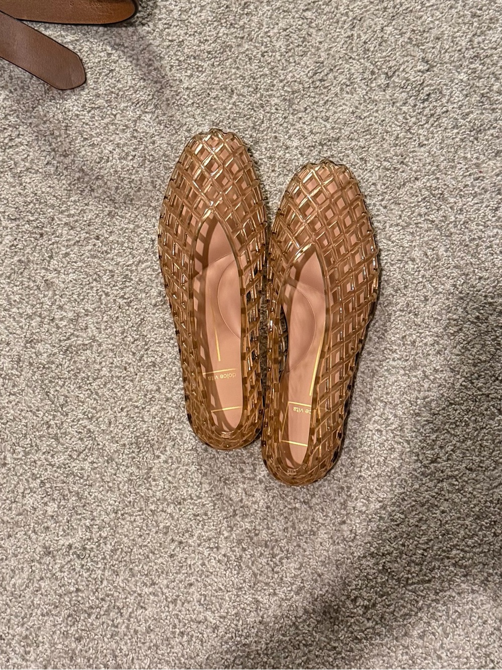 Woven Jelly Ballet Flats - Brown
